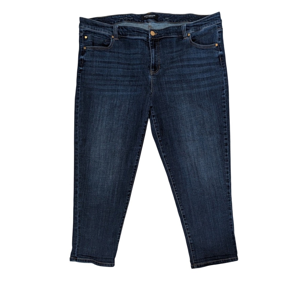 Liverpool Los Angeles The Boyfriend Jeans Dark Indigo Slim High Rise Size 24W